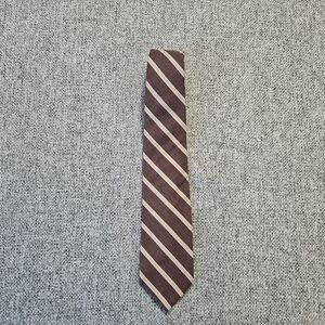 Vintage Givenchy Gentlemen Paris Striped Tie Mocha Brown/Tan/Cream Luxury
